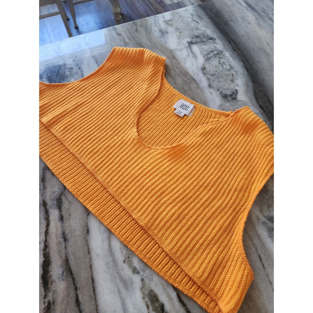 BDG Urban Outfitters Orange Ribbed Knit Cropped Sweater Vest Womens Small